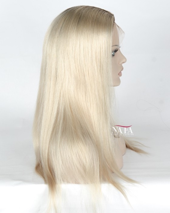 Long White Human Hair Wigs Caucasian