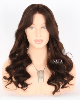 20-Inch Long Black Wavy Human Hair Lace Front Wig that Looks Real