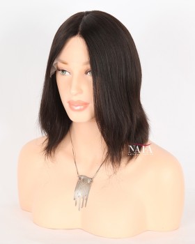 10-Inch Short Human Hair Black Wigs for Women