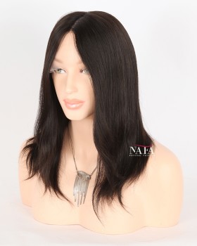 12-Inch Natural Black Shoulder Length Natural Straight Wig